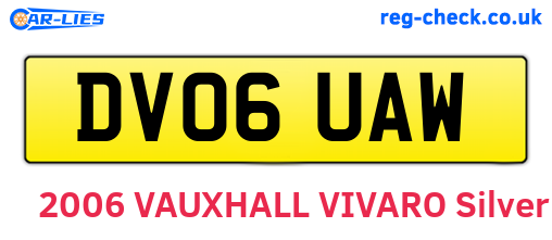 DV06UAW are the vehicle registration plates.