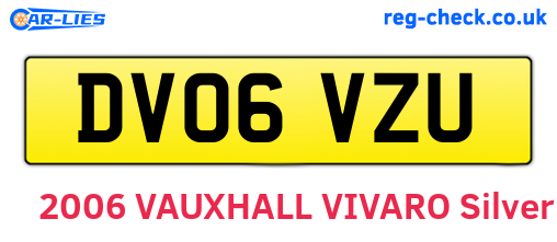 DV06VZU are the vehicle registration plates.