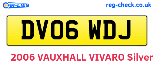 DV06WDJ are the vehicle registration plates.