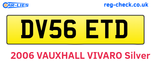 DV56ETD are the vehicle registration plates.
