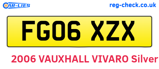 FG06XZX are the vehicle registration plates.
