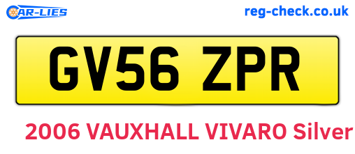 GV56ZPR are the vehicle registration plates.