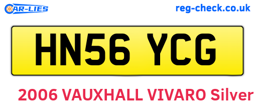 HN56YCG are the vehicle registration plates.