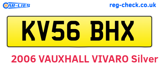KV56BHX are the vehicle registration plates.