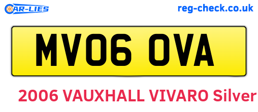 MV06OVA are the vehicle registration plates.