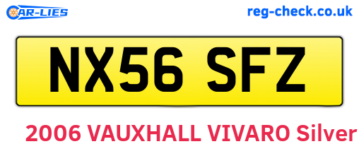 NX56SFZ are the vehicle registration plates.