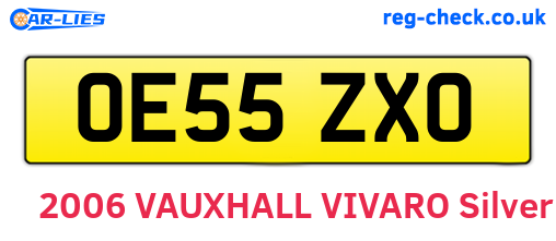 OE55ZXO are the vehicle registration plates.