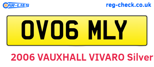 OV06MLY are the vehicle registration plates.