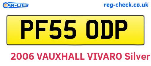 PF55ODP are the vehicle registration plates.