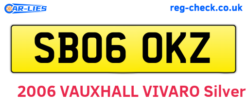 SB06OKZ are the vehicle registration plates.