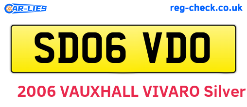 SD06VDO are the vehicle registration plates.