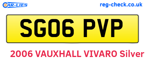 SG06PVP are the vehicle registration plates.