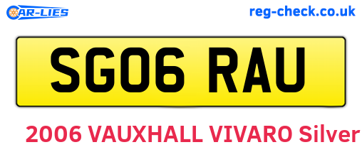 SG06RAU are the vehicle registration plates.