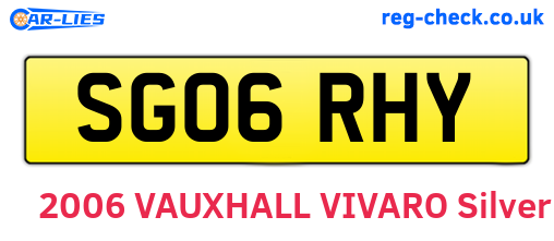 SG06RHY are the vehicle registration plates.