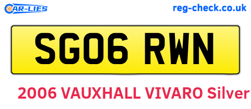 SG06RWN are the vehicle registration plates.