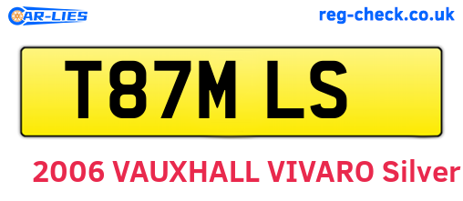T87MLS are the vehicle registration plates.