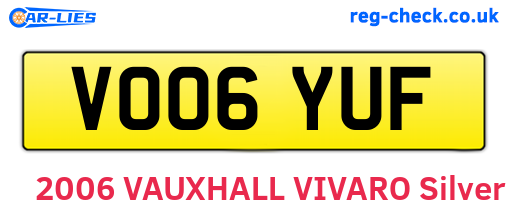 VO06YUF are the vehicle registration plates.