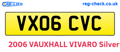 VX06CVC are the vehicle registration plates.