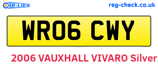 WR06CWY are the vehicle registration plates.