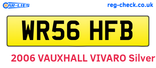 WR56HFB are the vehicle registration plates.