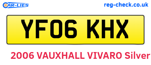 YF06KHX are the vehicle registration plates.