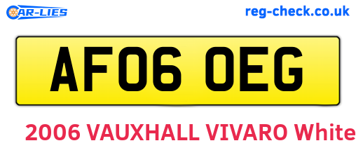 AF06OEG are the vehicle registration plates.