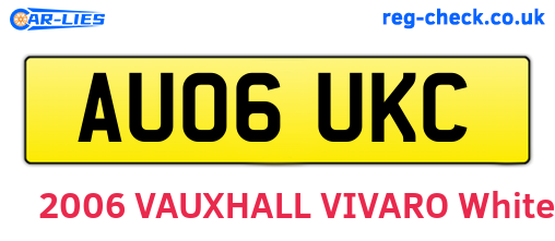 AU06UKC are the vehicle registration plates.