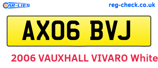 AX06BVJ are the vehicle registration plates.