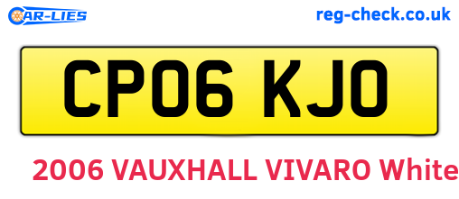 CP06KJO are the vehicle registration plates.