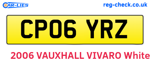 CP06YRZ are the vehicle registration plates.
