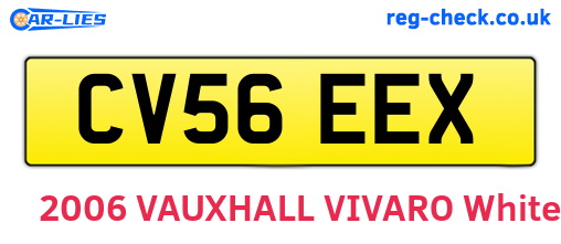 CV56EEX are the vehicle registration plates.