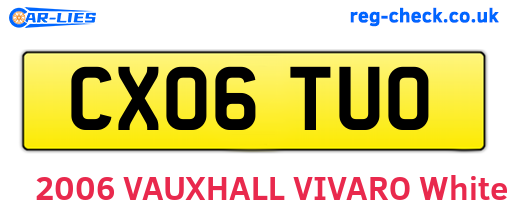 CX06TUO are the vehicle registration plates.