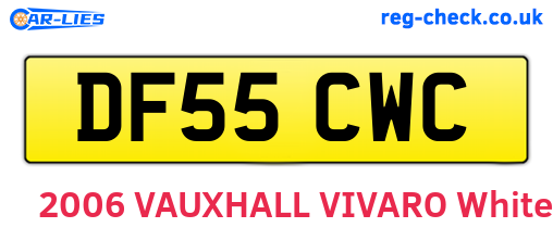 DF55CWC are the vehicle registration plates.