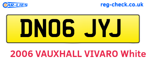 DN06JYJ are the vehicle registration plates.