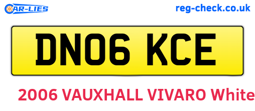 DN06KCE are the vehicle registration plates.