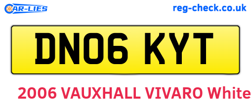 DN06KYT are the vehicle registration plates.