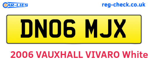 DN06MJX are the vehicle registration plates.