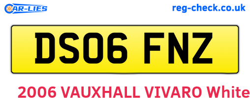 DS06FNZ are the vehicle registration plates.