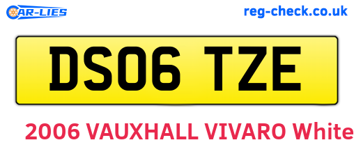 DS06TZE are the vehicle registration plates.