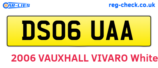 DS06UAA are the vehicle registration plates.