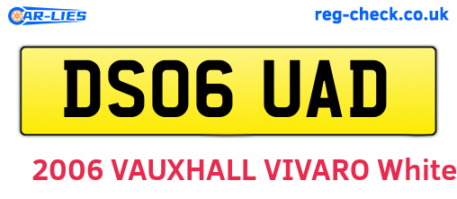 DS06UAD are the vehicle registration plates.