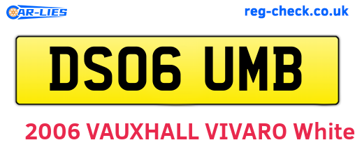 DS06UMB are the vehicle registration plates.