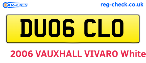 DU06CLO are the vehicle registration plates.