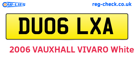 DU06LXA are the vehicle registration plates.