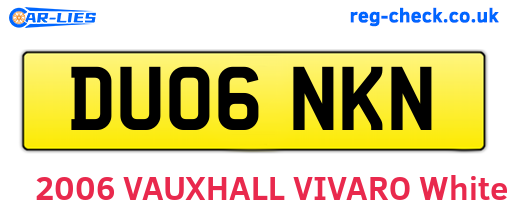 DU06NKN are the vehicle registration plates.