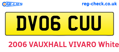 DV06CUU are the vehicle registration plates.