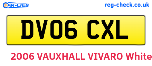 DV06CXL are the vehicle registration plates.