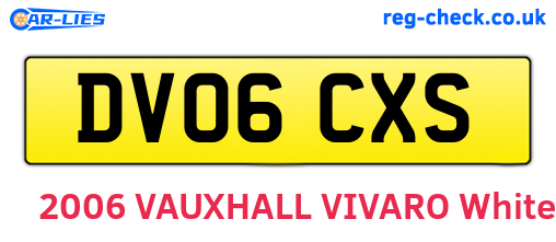 DV06CXS are the vehicle registration plates.