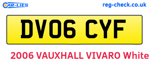 DV06CYF are the vehicle registration plates.