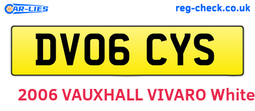 DV06CYS are the vehicle registration plates.